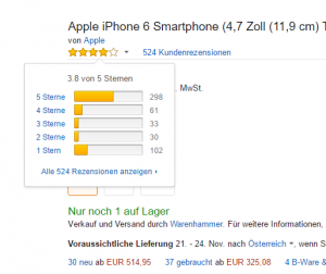 Online Bewertungssystem auf Amazon.de