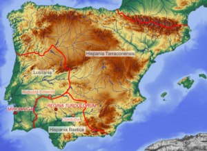 Karte der Iberischen Halbinsel in römischer Zeit